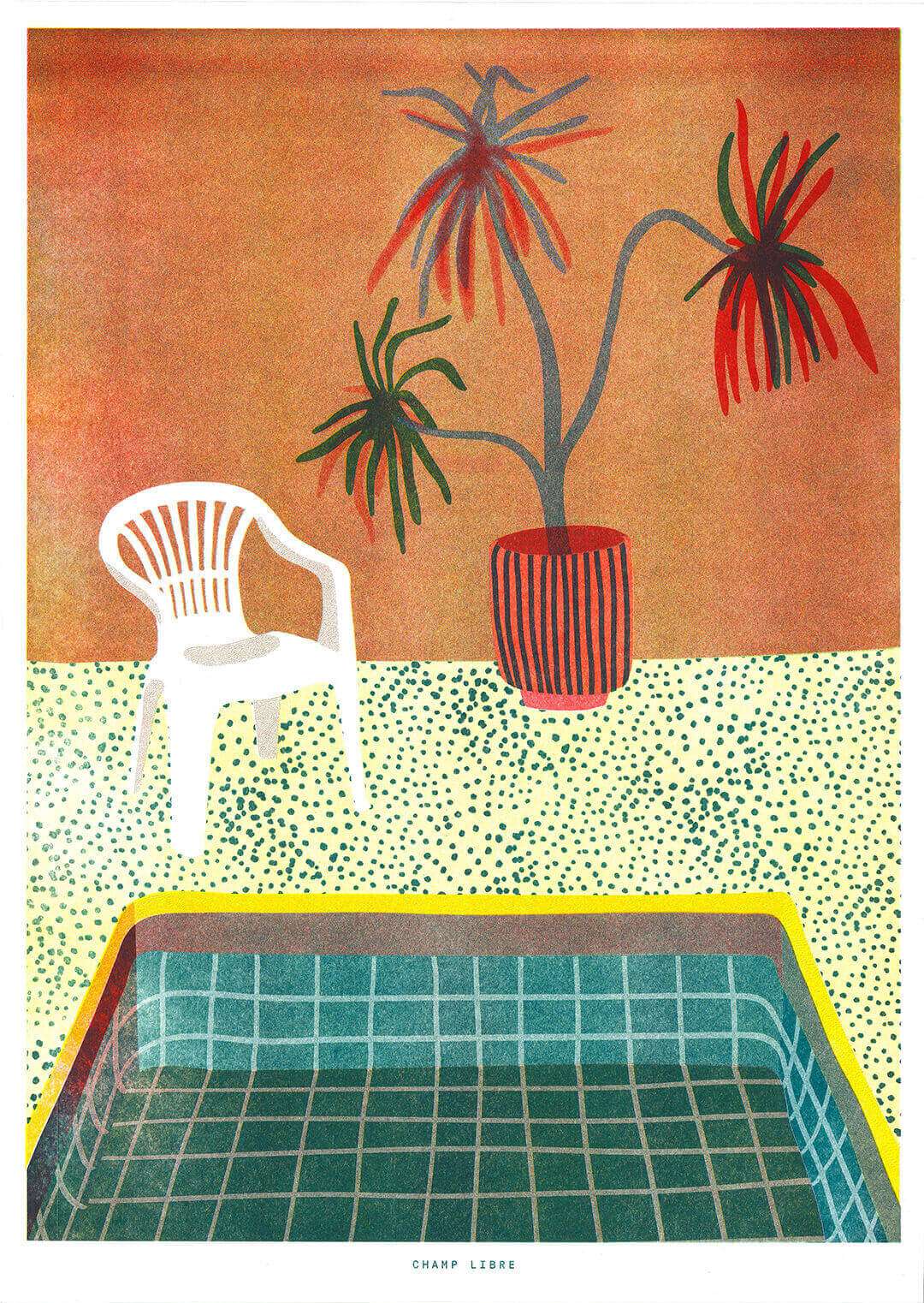 affiche de piscine design, illustration contemporaine