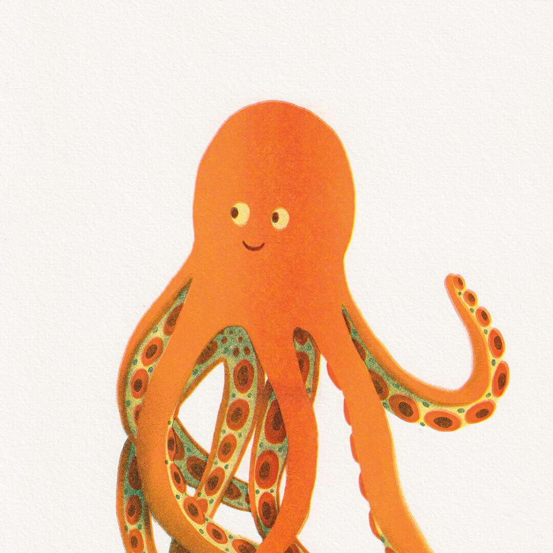 petit animal pour décorer un chambre d'enfant orange, sur le thème de la mer