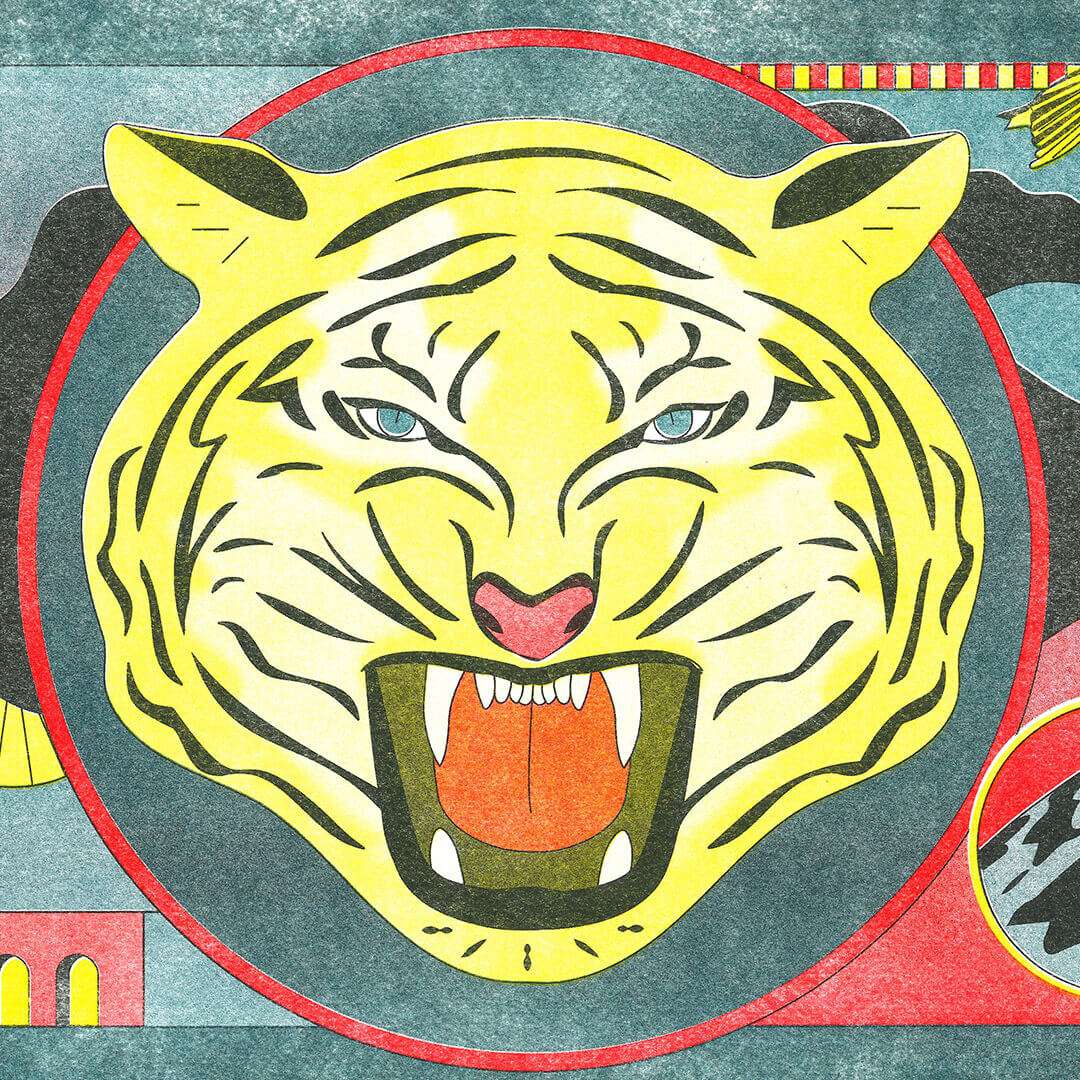 tigre matchbox retro affiche