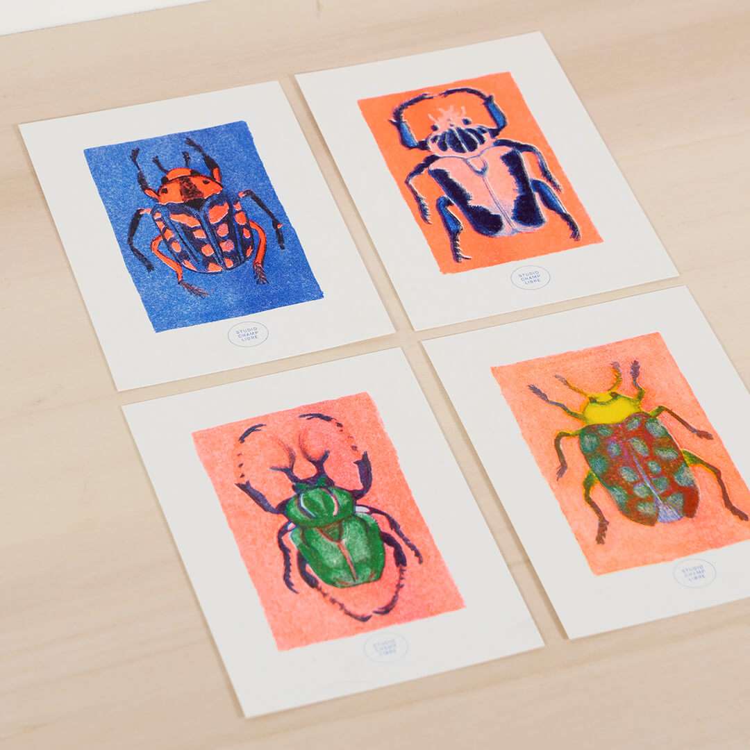 beetles 4 cartes pour enfant decoration